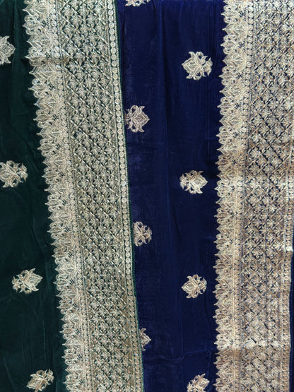 CELESTIAL EMBROIDERY WITH FLOWER STARS VELVET SHAWL