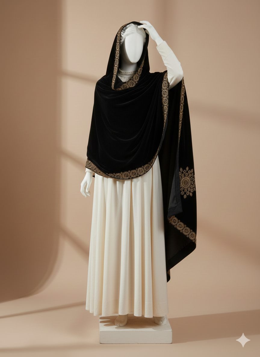 SUNFLOWER NAG EMBEDDED VELVET SHAWL