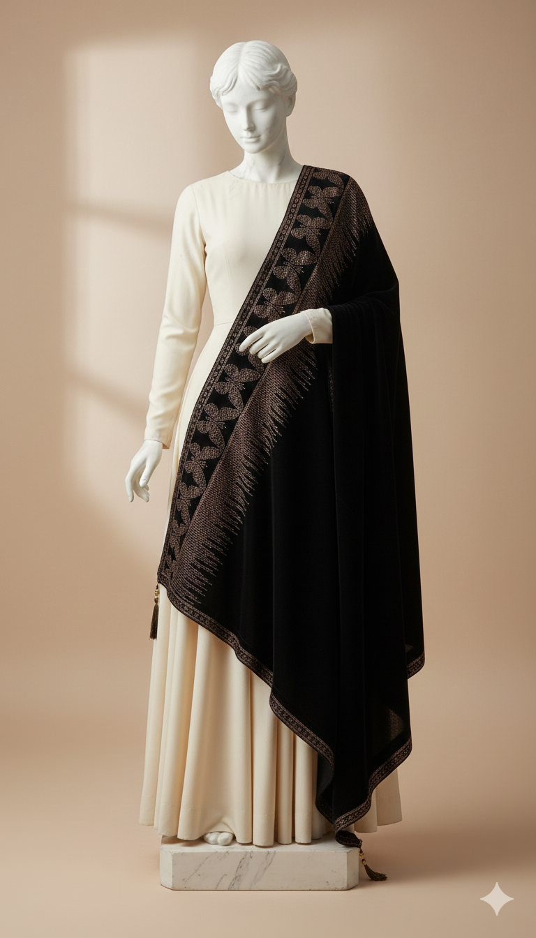 MULTI BUTTERFLY WITH SPIKES NAG EMBEDDED SHAWL