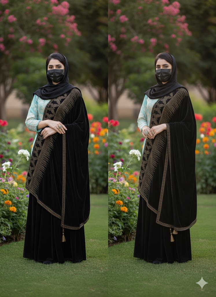 MULTI BUTTERFLY WITH SPIKES NAG EMBEDDED SHAWL