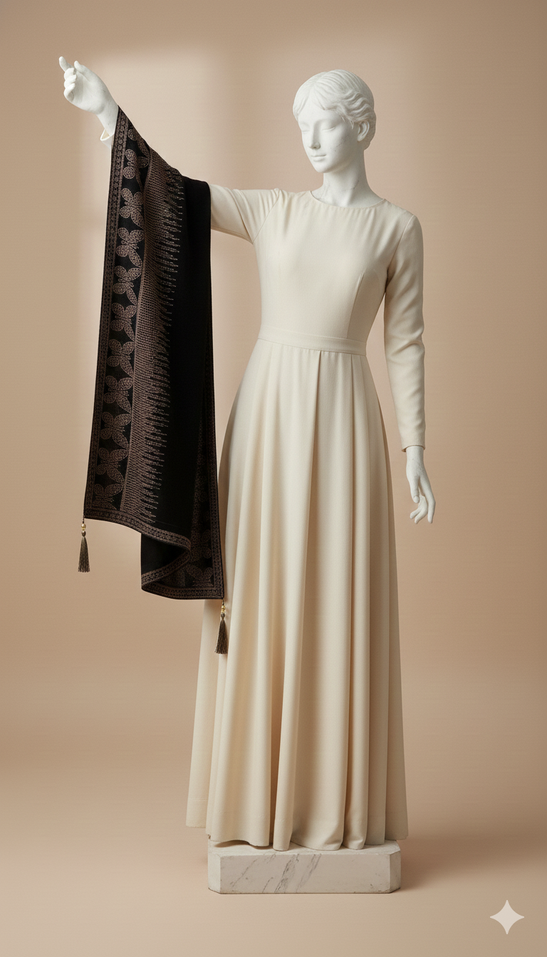 MULTI BUTTERFLY WITH SPIKES NAG EMBEDDED SHAWL