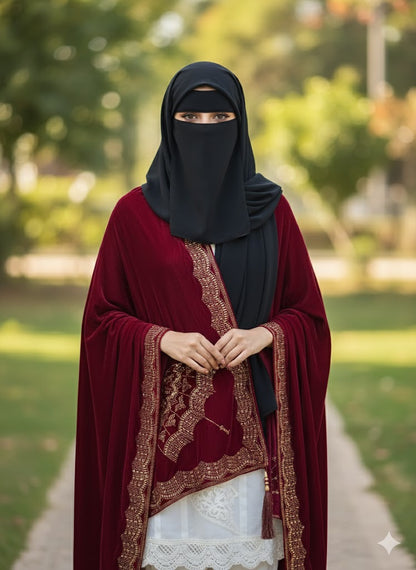 VELVET UMBRELLA NAG EMBEDDED SHAWL