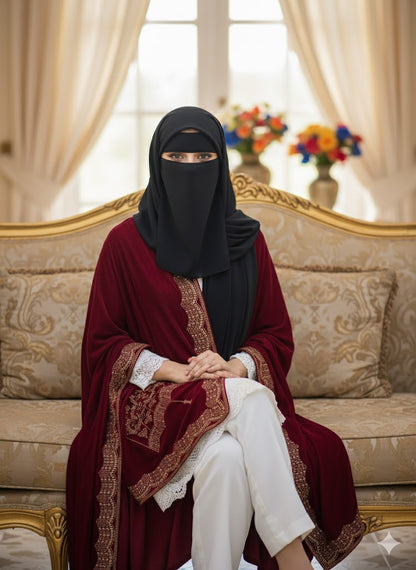 VELVET UMBRELLA NAG EMBEDDED SHAWL