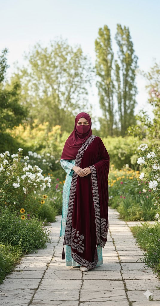 STARFISH NAG EMBEDDED VELVET SHAWL